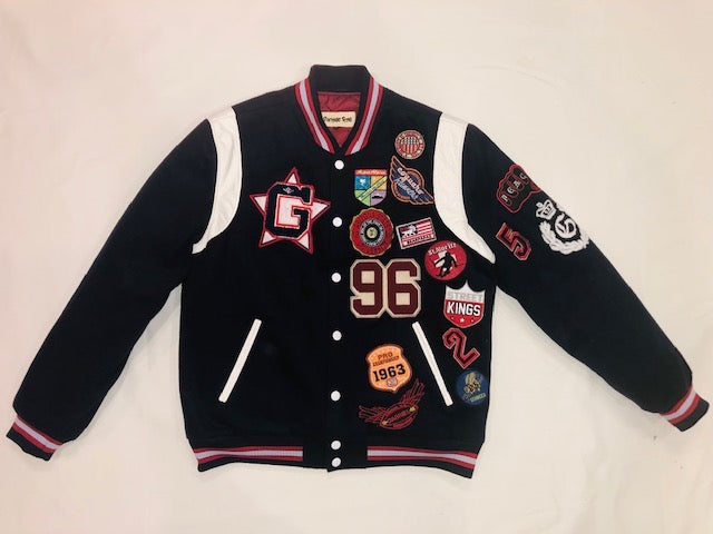 VINTAGE RAG VARSITY JACKET WITH MULTI PATCHES IN WOOL – The Lud